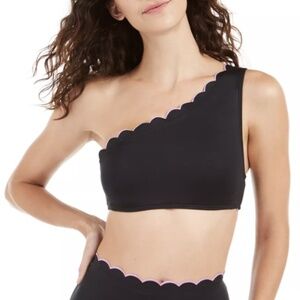 NWT Kate Spade New York Tilden Scallop Wave Solid One Shoulder Bikini To…